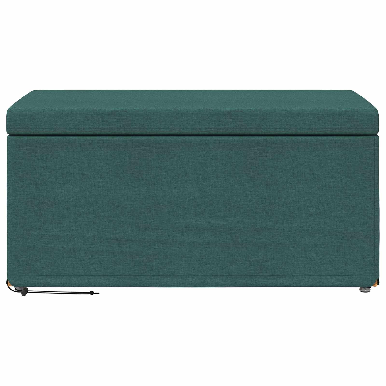 vidaXL Halka Ciemna zieleń Tkanina i drewno inżynieryjne, Nowoczesny, trwały, kompaktowy stołek do kuchni, stylowy design, wygodne siedzenie, minimalistyczne meble