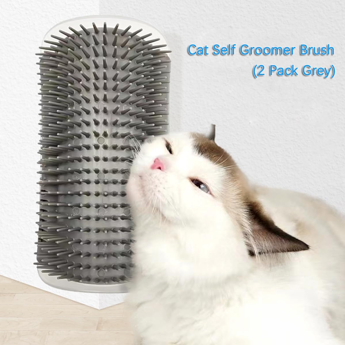 2 Pcs Upgraded Cat Self Groomer with Catnip, Corner Brush Massager for Indoor Cats, Wall Scratcher for Large & Thick-Haired Felines - image 6