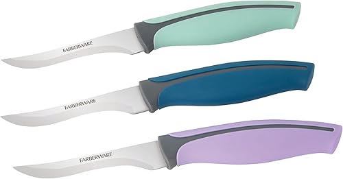 Vista 82 de Farberware Precise Slice Santoku Parer Cuchillo 3.5 pulgadas, rojo