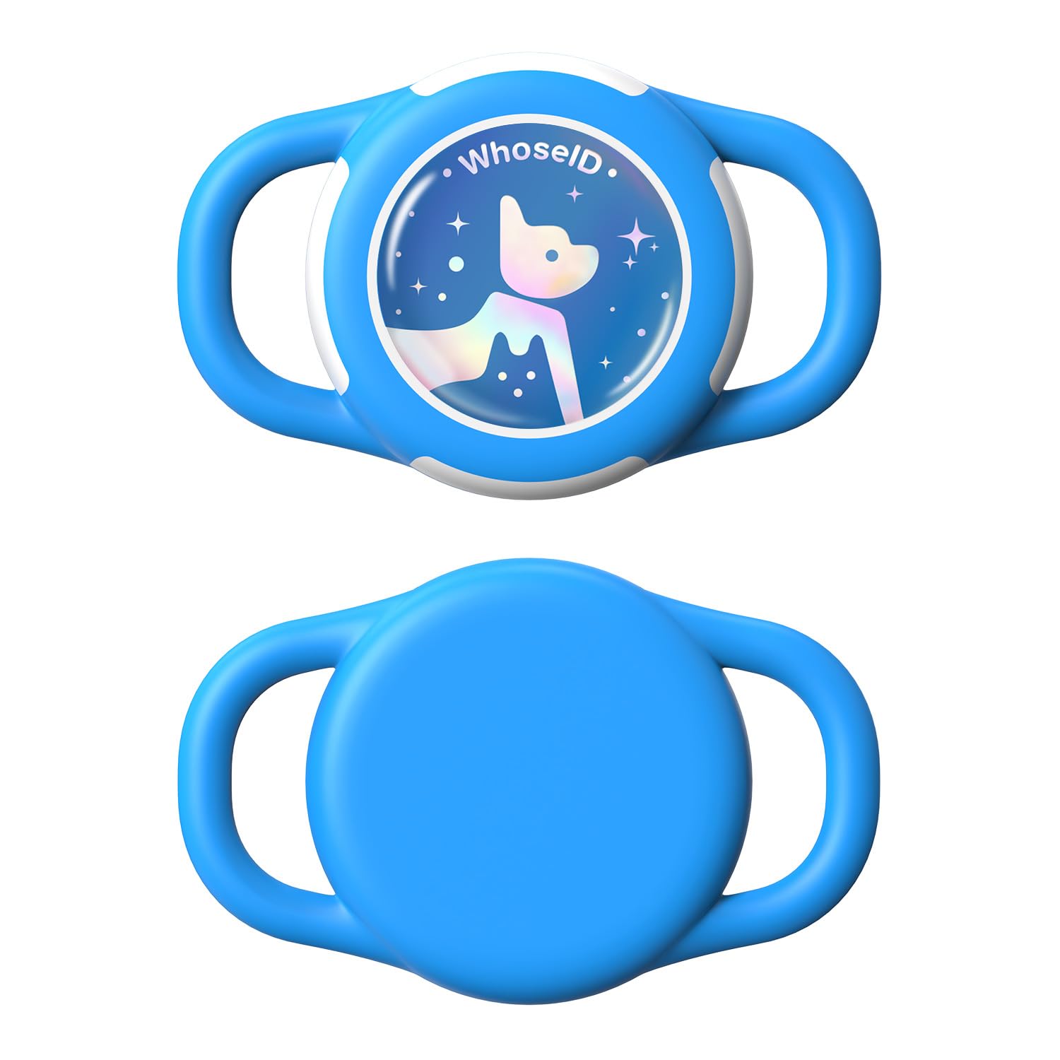 Waterproof Airtag Dog Collar Holder, Silicone & ABS Airtag Holder for Dog & Cat Collars, Ultra-Durable, Lightweight and Protective Airtag Case (Blue-1