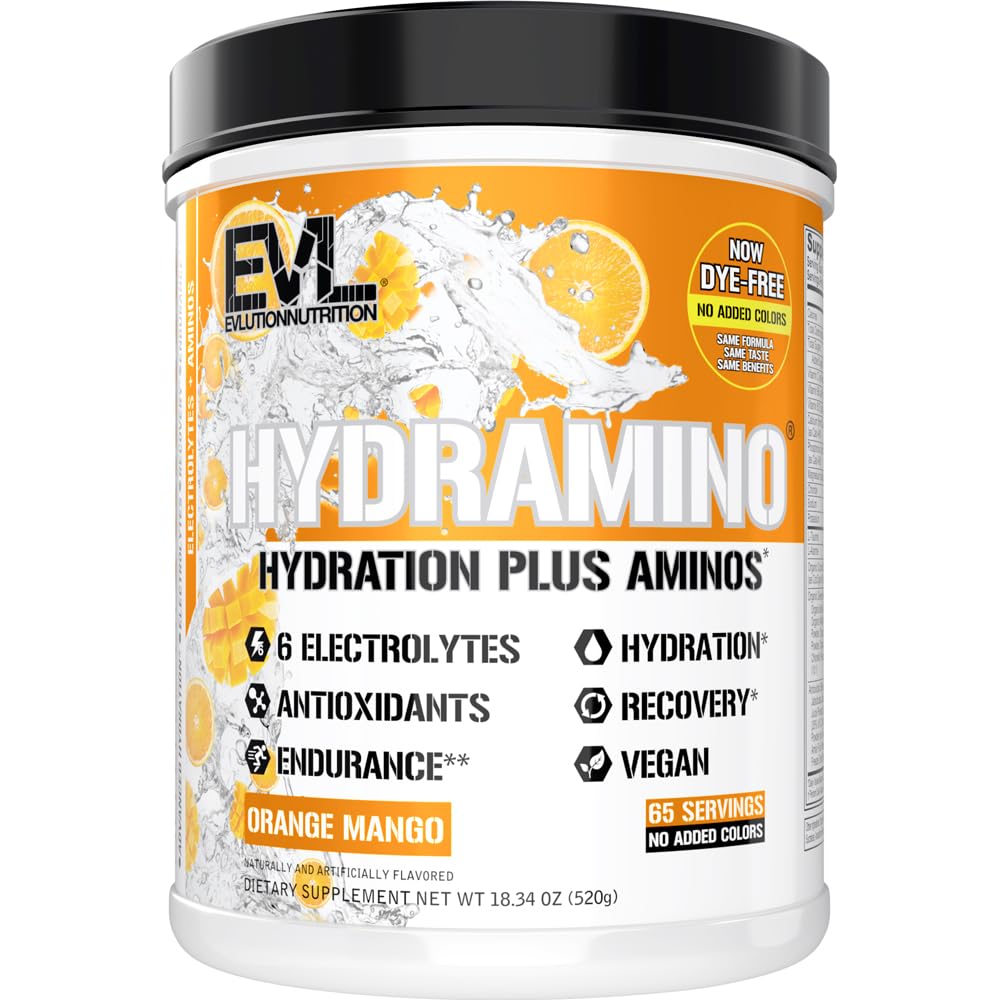 EVL Hydramino - Complete Hydration Powder - Orange Mango Orange Mango 65 Servings