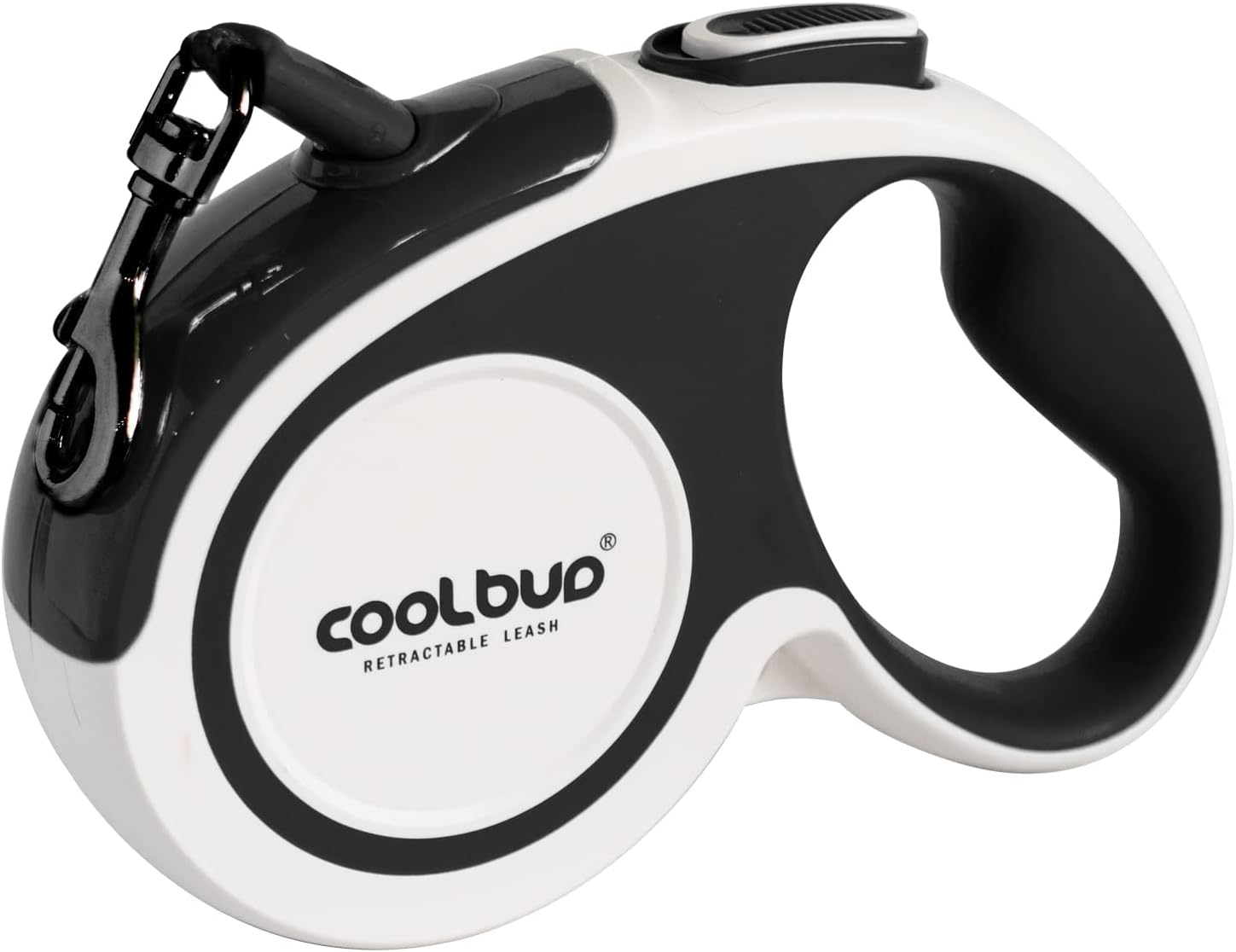 Retractable Dog Leash, 360 Degree Tangle-Free, 16ft Heavy Duty Pet Walking Leash with Anti-Slip Handle for Medium Dog, Strong Reflective Nylon Tape, One-Handed Brake, Pause, Lock(White,M)