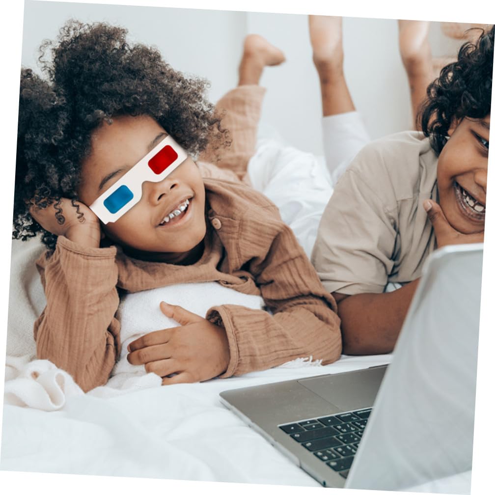 Levemolo Occhiali 3d in Cartone Anaglifi di Colore Chiaro Monouso 30 Pezzi per Film e Video 3d Accessori da Cinema per Feste Compleanni e Vacanze