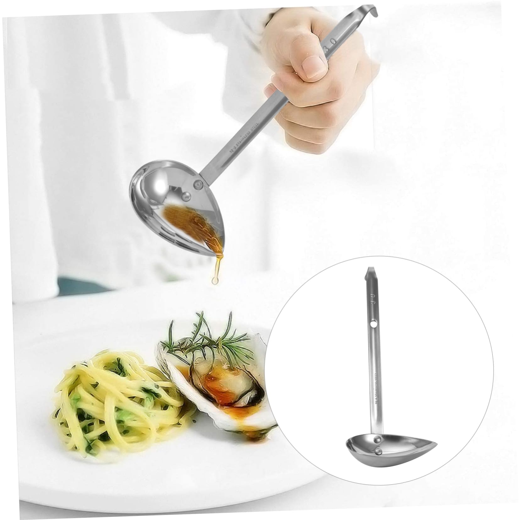 ABOOFAN 3-teiliges Soßenlöffel-set Mit Ausgießer Edelstahl Modernes Geschirr Besteck Zum Mischen Und Servieren