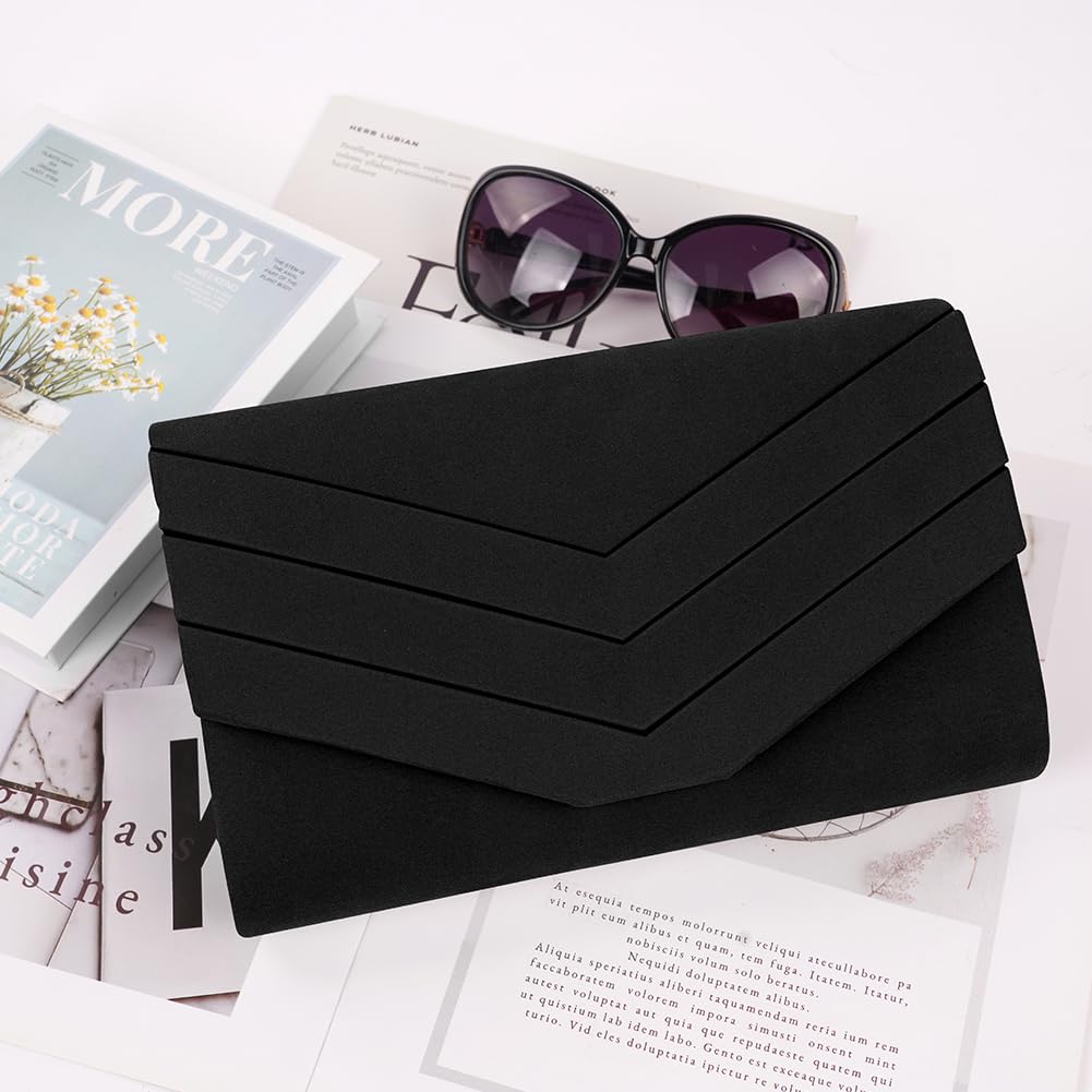 OSDUE Evening Bag Clutch Purses for Women, Glitter Evening Bag Sparkling Envelope Packet with Detachable Chain for Prom Wedding Party Banquet Date (Silver)