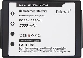 Replacement Battery for HBC Spectrum A/B/1/2, Radiomatic Eco, Linus 4/6, Technos, Remote Control Crane Truck Driving Battery,fits Part No BA225000 Hub05AA, 6V 2000mAh Ni-MH