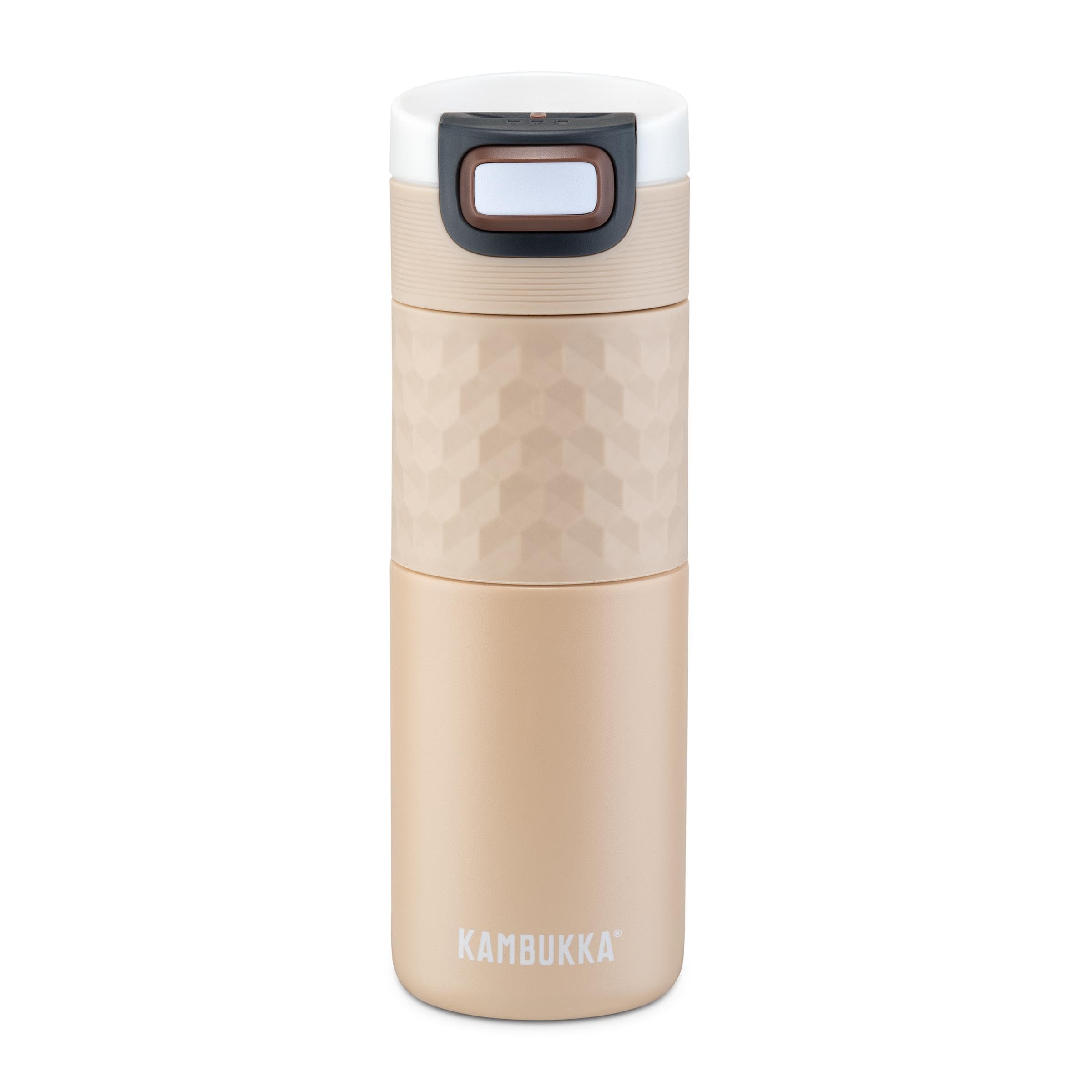 Audi 3292400200 Trinkflasche Isolierflasche Trinkbecher Thermosflasche 500ml, beige, mit Audi Ringe Logo