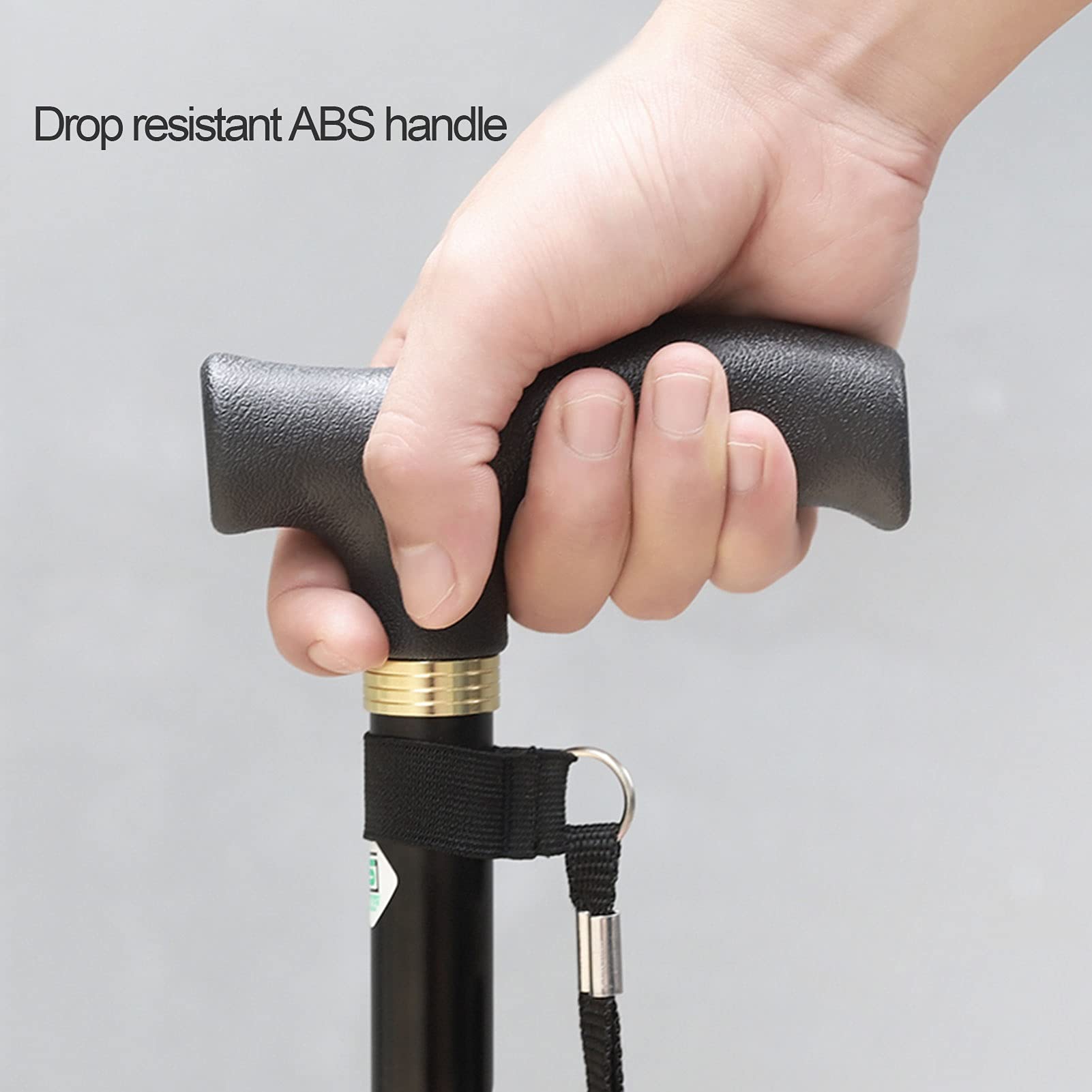 Walking stick z ergonomicznym uchwytem, ​​spacerowe kije Łatwy uchwyt, chodzenie laski dla mężczyzn, laski regulacyjne (79-89 cm), bazy antypoślizgowej (Kolor : Gold)