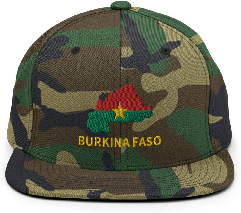 Burkina Faso Hat (Embroidered) Burkinabe West African Adjustable Snapback Hat