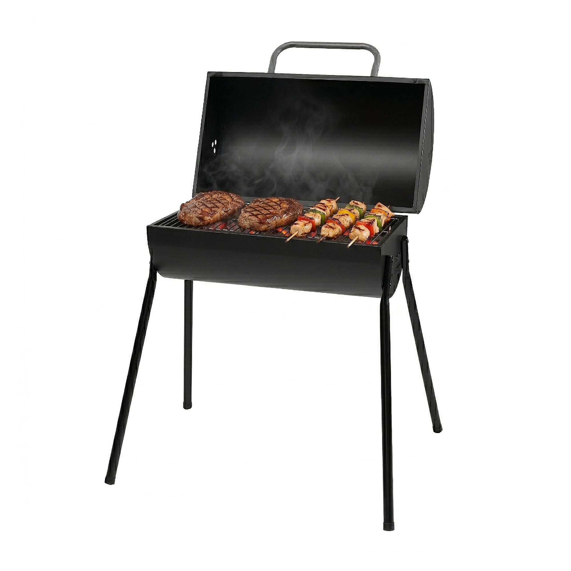 Amig - Barbecue a carbone - 83 x 58 x 84 cm - Nero - Realizzata in Acciaio - per giardino e patio con uso familiare e riunioni, montaggio semplice, pulizia comoda e qualità costante. Mod. KALDERA