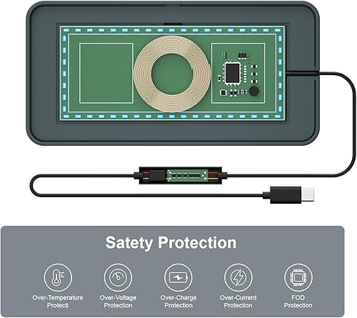 Miniatura 4 de MOGAOPI - Almohadilla de carga inalámbrica para automóvil, cargador inalámbrico MOGAOPI de 15 W tipo C, cargador rápido PD20W compatible con iPhone