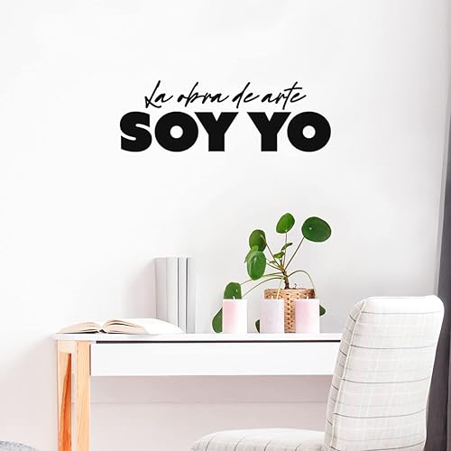 Calcomanía de vinilo para pared, La Obra De Arte Soy Yo/The Artwork is Me – 8.5 x 25 pulgadas – Calcomanía inspiradora de moda en español para