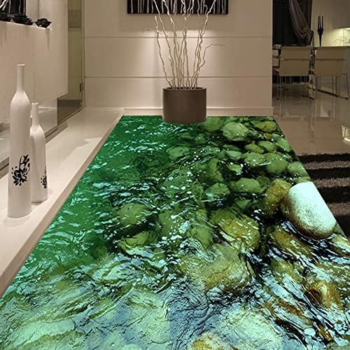 Stream Stone 3D Floor Wallpaper Living Room Bathroom Floor Tiles Decorative Wall Stickers Waterproof Thickening Wallpaper Painting