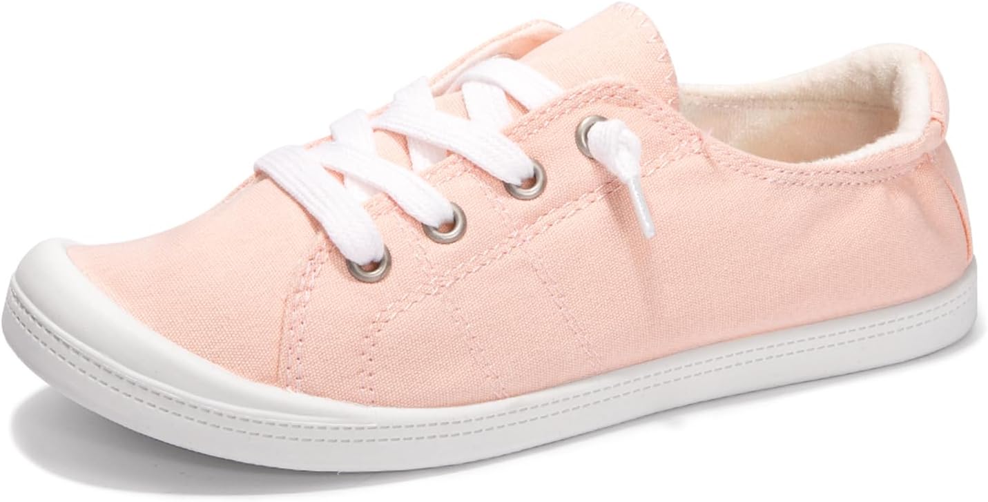 Womens Slip On Shoes, Comfort Canvas Sneakers with Low Top, Casual Fashion Shoes for Women Walking with Non Slip Rubber Outsole