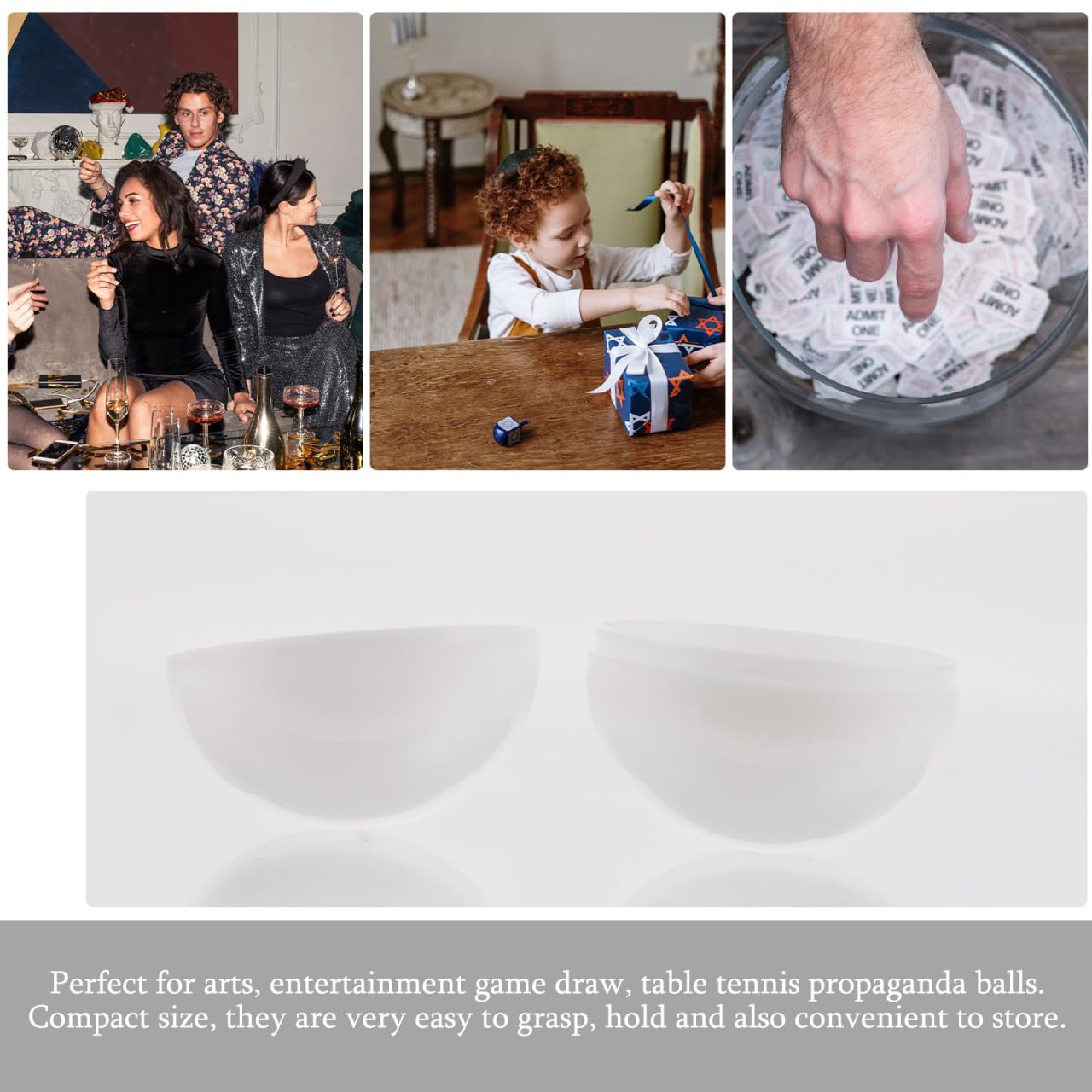 Ciieeo Boules De Loterie Ouvertes 1.57 Pouces Réutilisables avec Compartiment Transparent pour Cadeaux Petits Accessoires De Jeu pour Tombolas Fêtes Et Événements