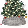 Vencer 265Christmas Tree Collar Plastic Rattan Xmas Tree SkirtRustic DecorationsTree Skirt Base for Christmas Tree DecorationsGreyVTO 039