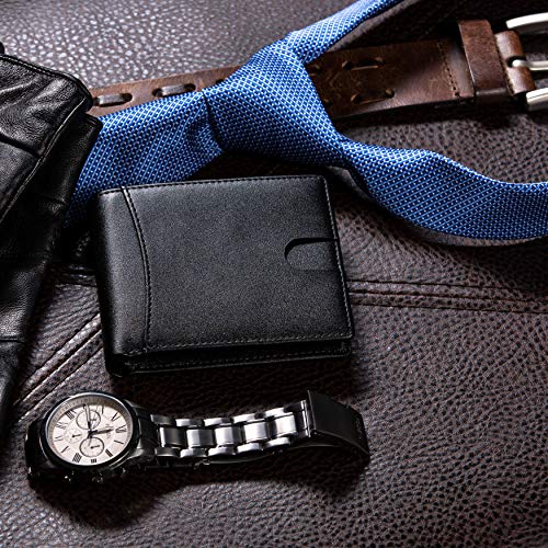 Public Cheese Slim Men's Bifold Wallet Featuring Swing Flap with 2 Separate ID Windows 2 Cash Compartments and 8 Credit Card Slots RFID Signal Blocking Crafted from PU Leather Delivered in Custom Box - Image 5