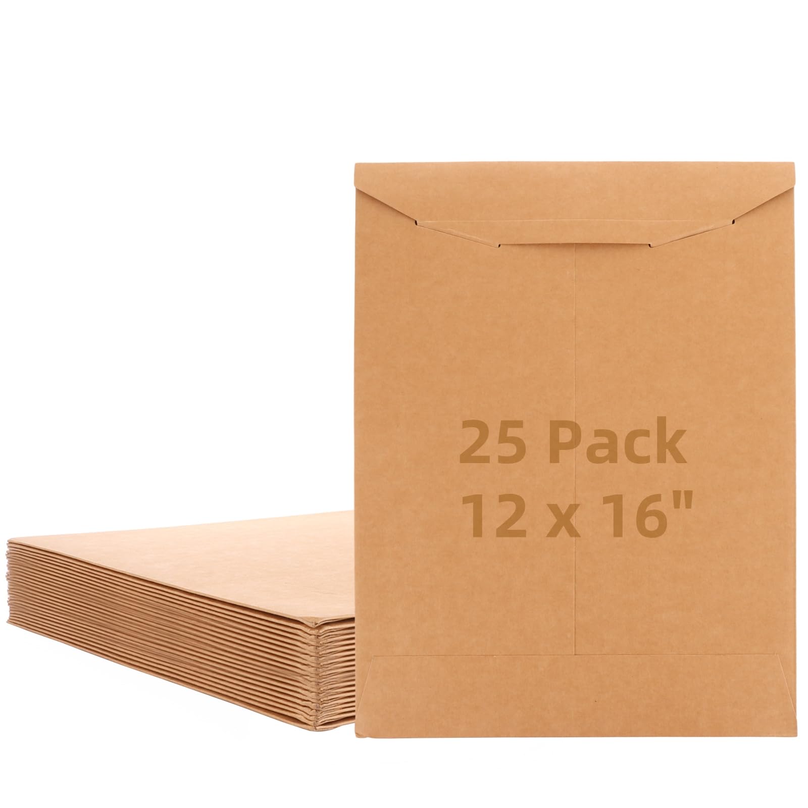Paquete de 25 sobres rígidos marrones de 12 x 16 pulgadas, sobres rígidos de papel kraft resistente, sobres de cartón rígido de doble pared para envío, fotos, documentos, tarjetas de regalo, CD