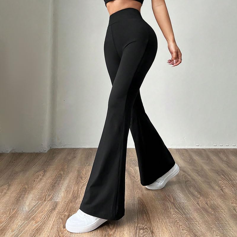 Womens Dress Pants High Waisted Flare Casual Slacks for Cut Work Trousers2