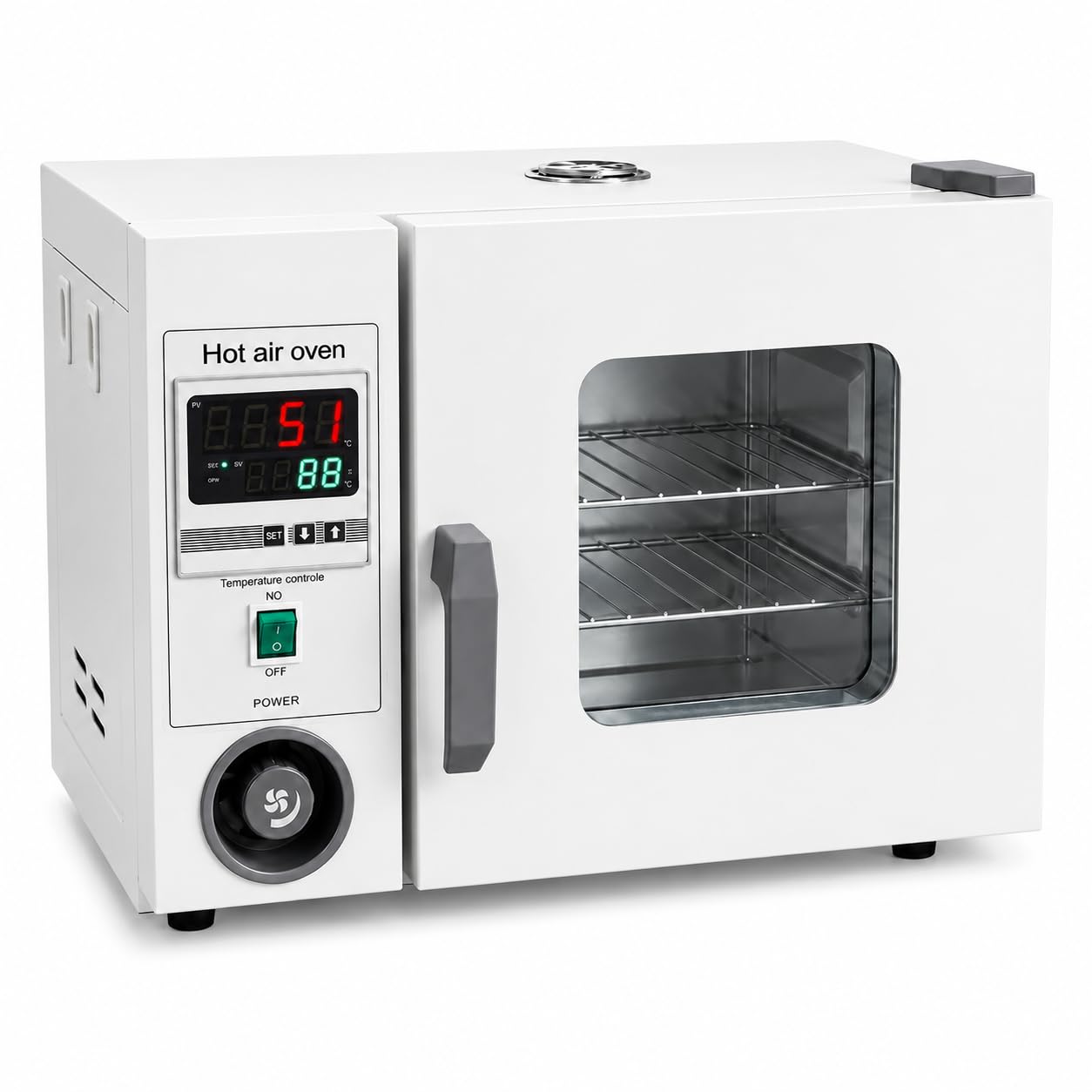 Horno de secado digital de laboratorio de 15 L, 250 °C con control de temporizador | Cámara de acero inoxidable, circulación de aire forzado y alarma de sobretemperatura