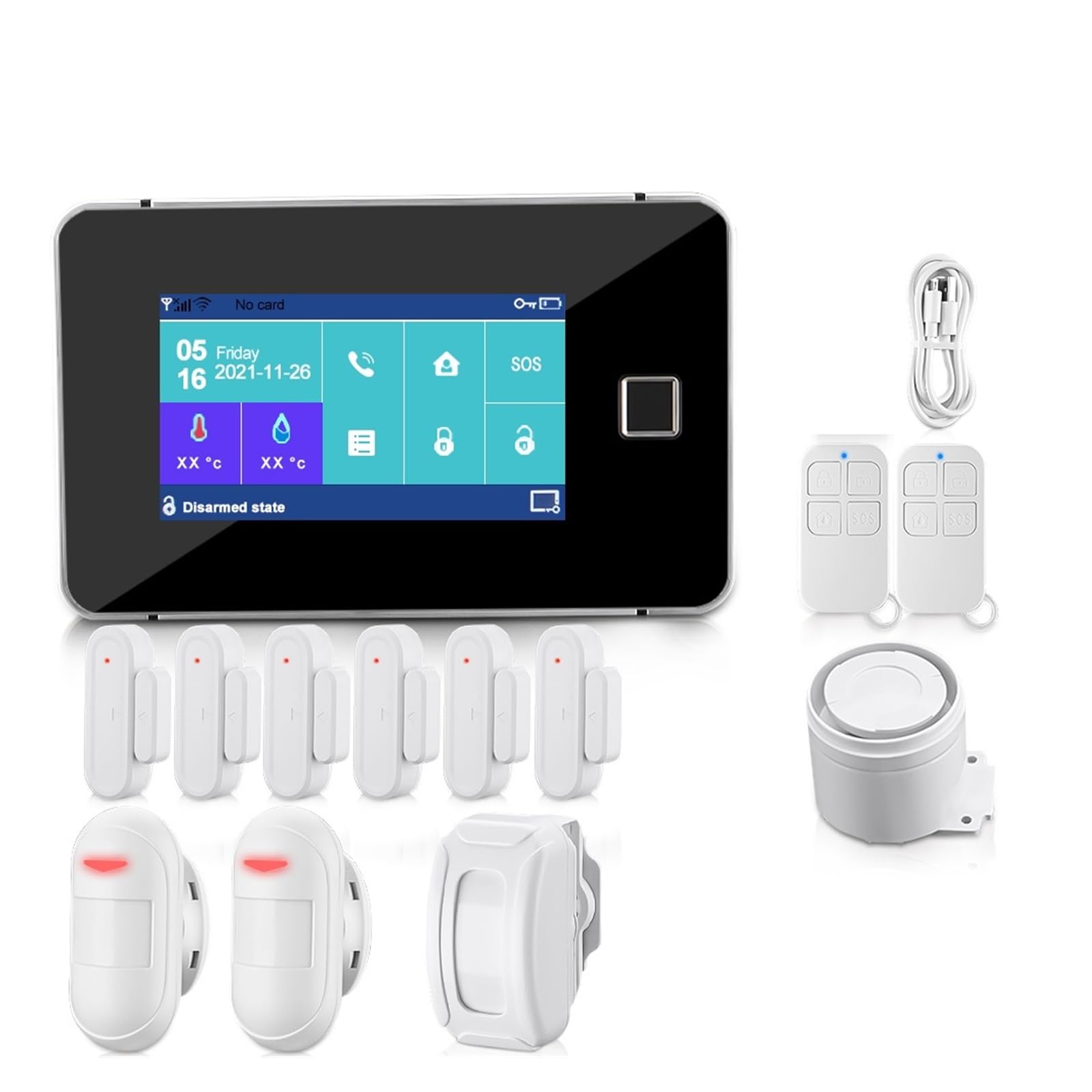 Di Allarme WiFi Tuya Kit Di Allarme For Impronte Digitali Con Sensore Wireless For La Sicurezza Domestica Intelligente GSM(E)