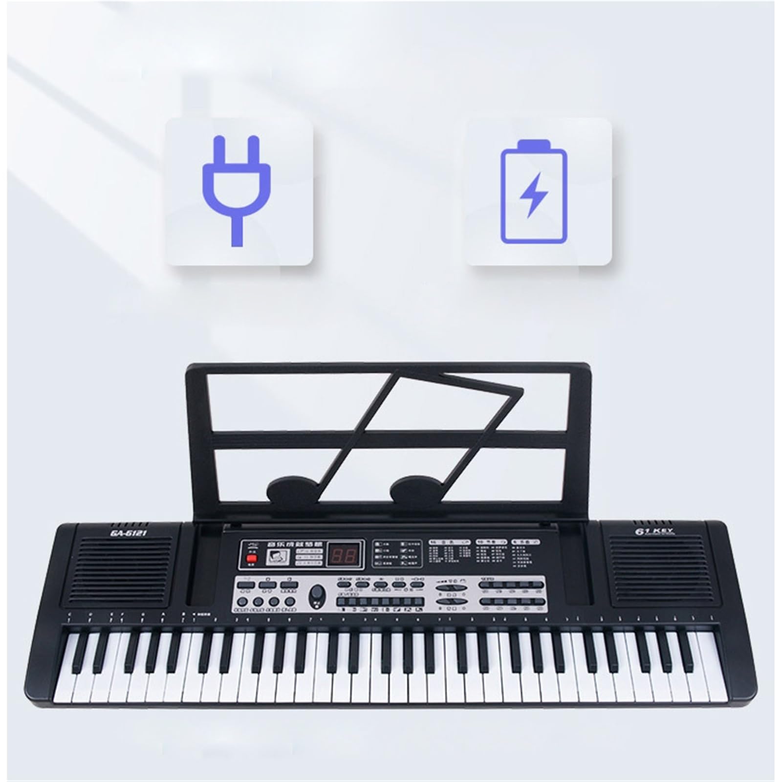Pianino Elektroniczne 61 Klawiszowe Pianino Elektroniczne Z Inteligentnym Wyświetlaczem Cyfrowym I Podwójnym Trybem Zasilania