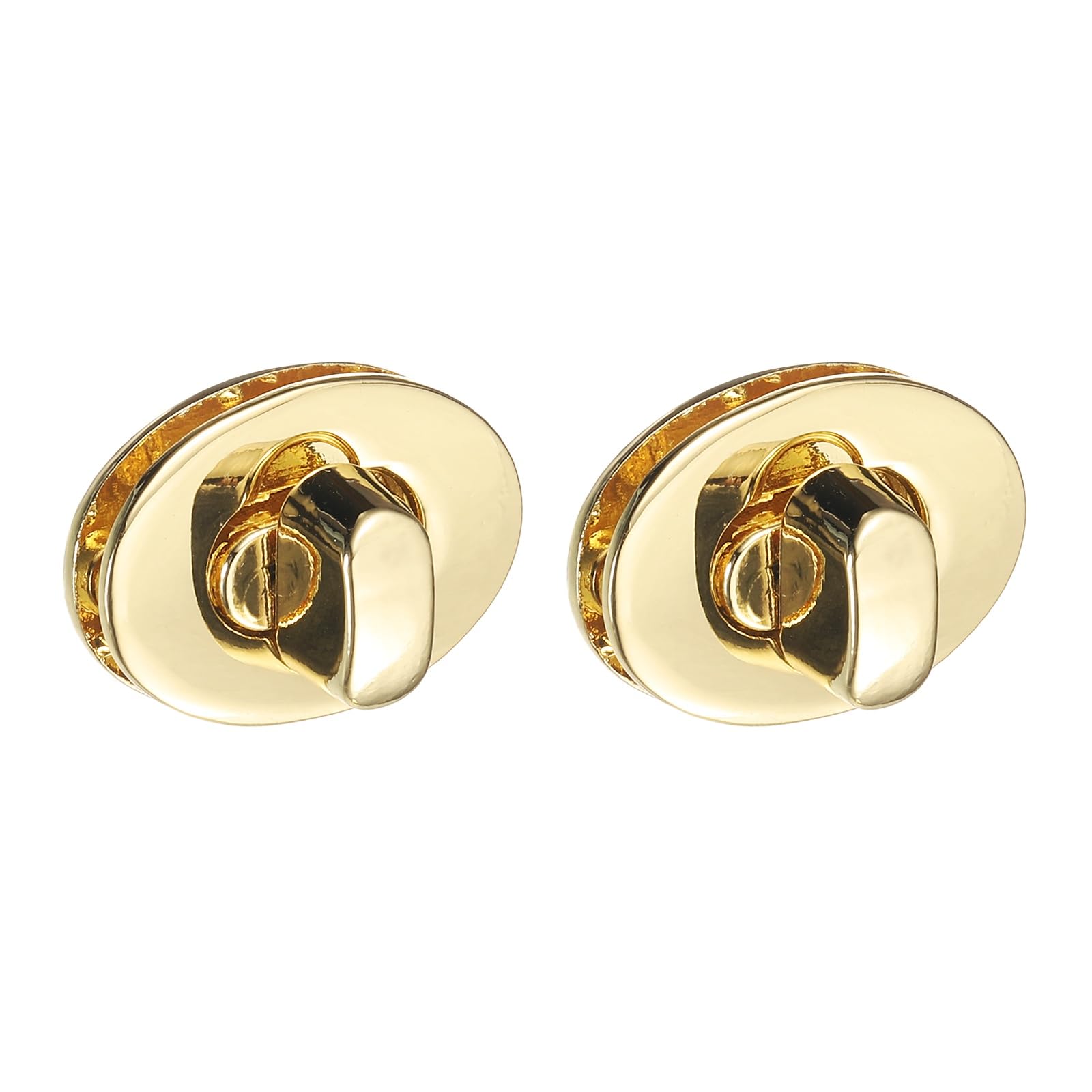 uxcell 2Pcs Twist Turn Lock Clasp, 24 x 16mm Closures Lock Fasteners for Purse Zinc Alloy Oval Bag Closure Clip Hardware Accessories for DIY Handbag Craft, Gold-picture-18