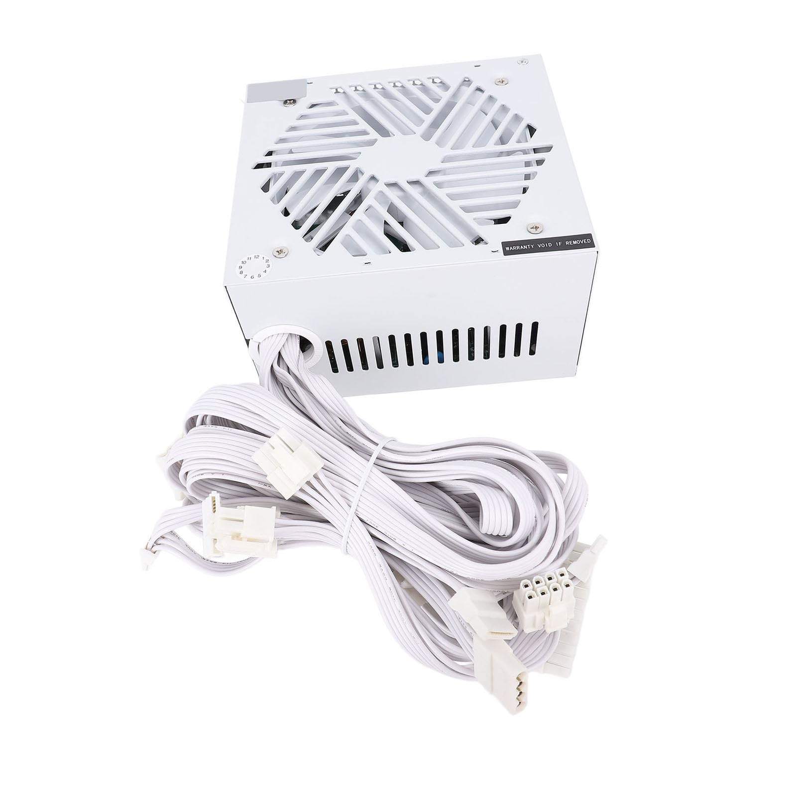Emoshayoga Alimentatore ATX Modulare da 600 W con Controllo Intelligente della Temperatura per PC Costruito a Risparmio Energetico, Colore Bianco