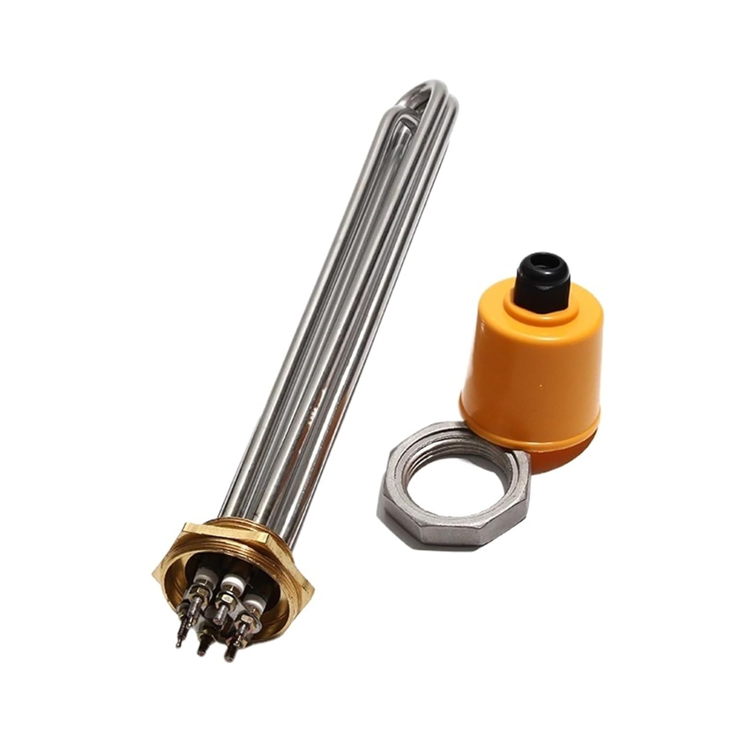 G1 1/2" Immersion Water Heating Element 110V 220V 380V Solar Resistance Ten Heater 3000W 4500W 6000W 9000W 12000W Nut(DN50 58mm,220V,4.5KW 225mm)