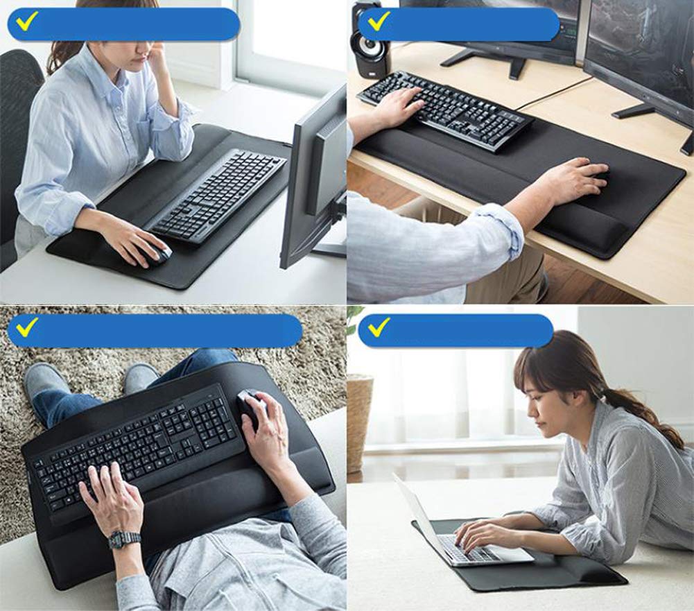 Große Schreibtischunterlage Schreibtischunterlage Schreibtischschutz Ergonomische Maus Handgelenkauflage Pad Anti-Müdigkeit Tastaturmatte Rutschfeste Schreibunterlage für Spiele Arbeiten Rot