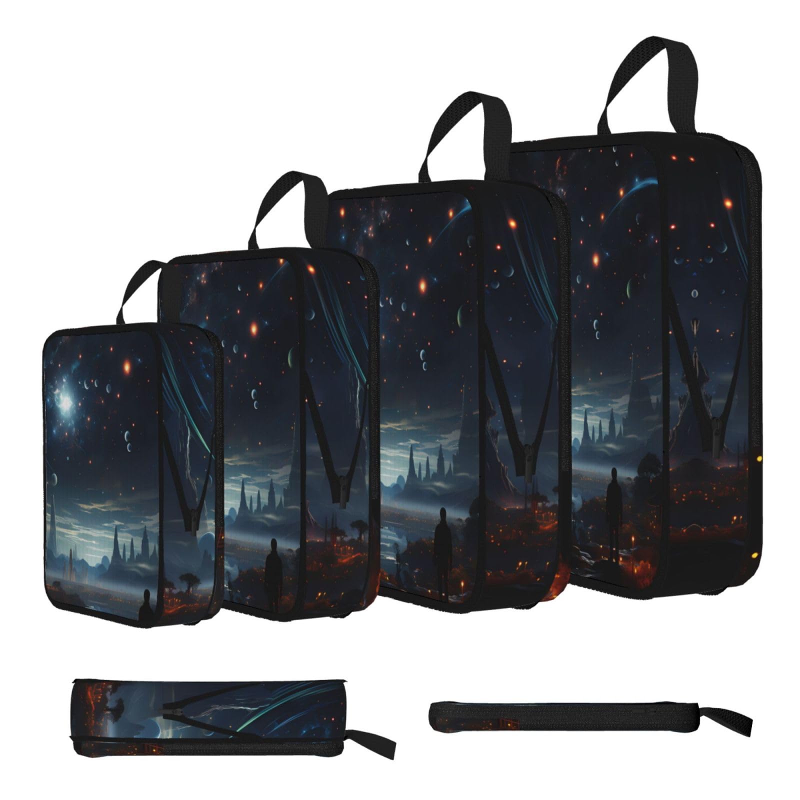 The moon, the stars and the planets Compression Packing Cubes 4 Piece Set