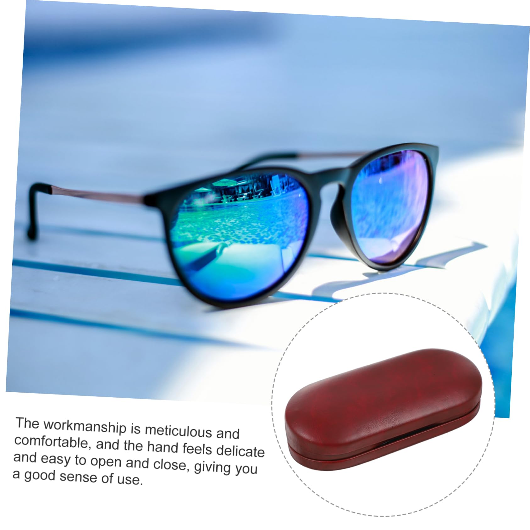 PACKOVE 2 Set Custodia Per Gli Occhiali Contenitore Per Occhiali Organizer Per Il Trasporto Degli Occhiali Astuccio Custodia Per Lenti a Contatto Da Esterno Rosso Vello Fine