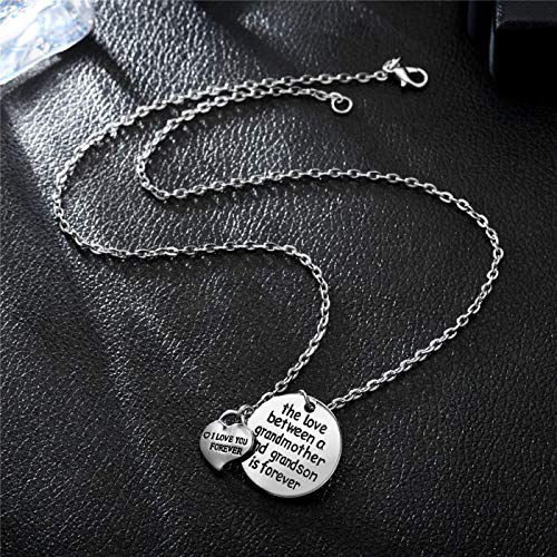 Blerameng Christmas Mother's Day The Love Between a Grandmother and Grandson is Forever and I Love You Forever Thanksgiving Pendant Necklace - Image 5