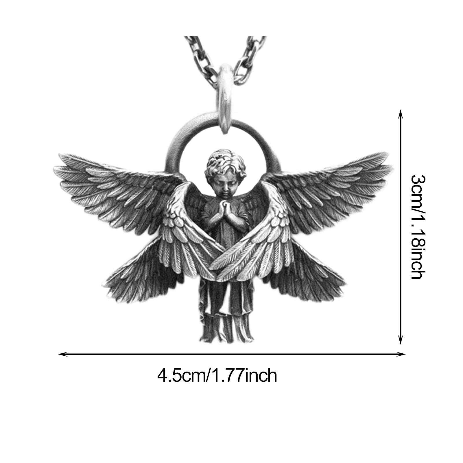 Amazon | エンジェル ネックレス ペンダント - レトロ セラフ