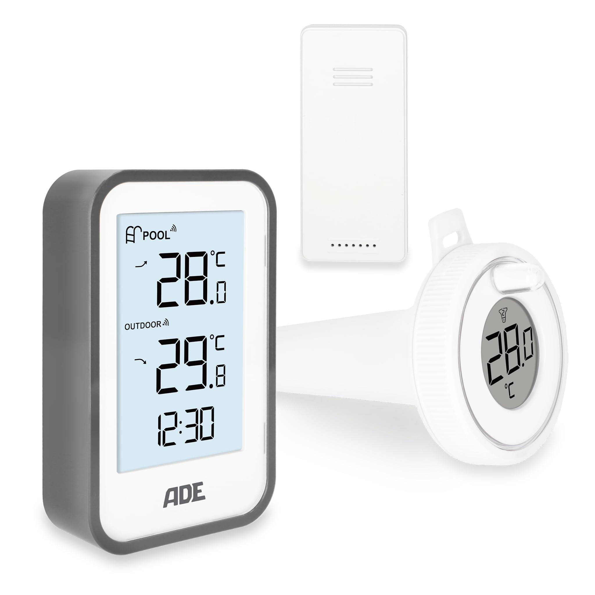 Zwembadthermometer, draadloos, met LCD-temperatuur voor buiten, gemakkelijk af te lezen, voor zwembaden, aquarium, ijsbad, whirlpool, spa, visvijver