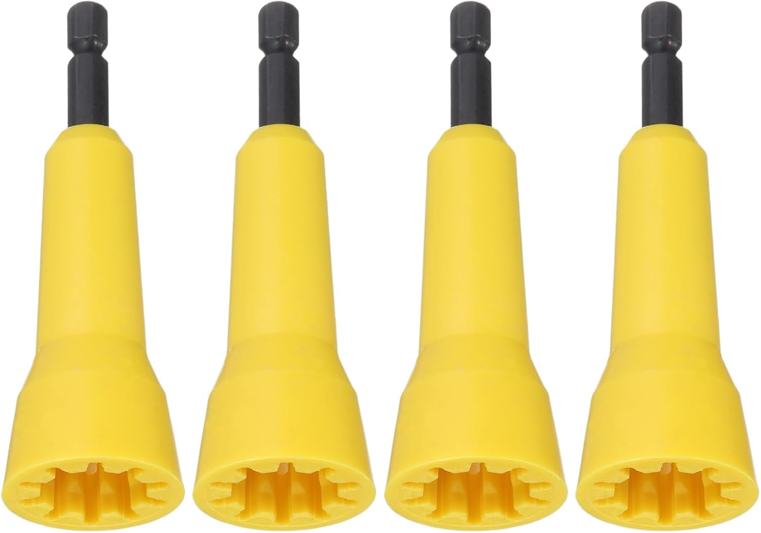 HARFINGTON 4pcs Wire Twisting Tool for Drill, Electrician Wire Twisting Tool, Electrical Wire Twisting with 1/4 Inch Hex Shank for Cable Wire Quick Twisting, Yellow