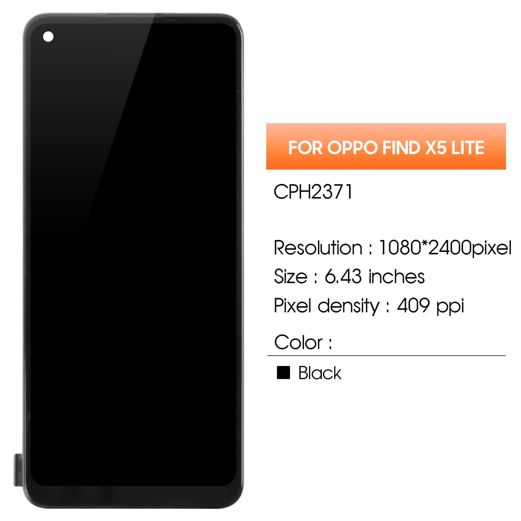 31164 - DISPLAY LCD PER OPPO FIND X5 LITE / RENO 7 5G CPH2371 NERO CON FRAME 4130040 SERVICE PACK - OPPO - 4130040 31164 - DISPLAY LCD PER OPPO FIND X5 LITE / RENO 7 5G CPH2371 NERO CON FRAME 4130040 SERVICE PACK - OPPO - 4130040