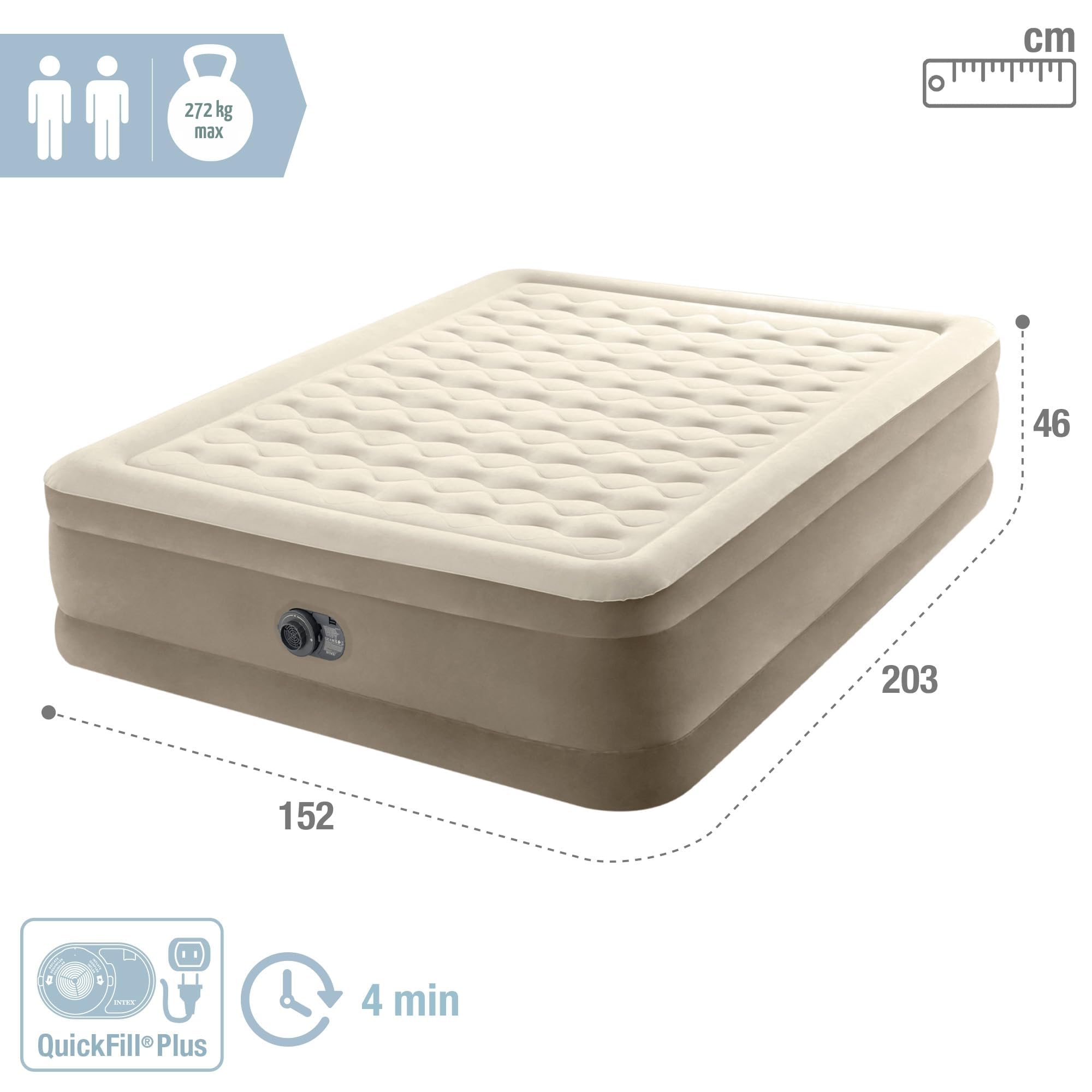 Intex lit d'appoint ultra plush électrique - 2 pers