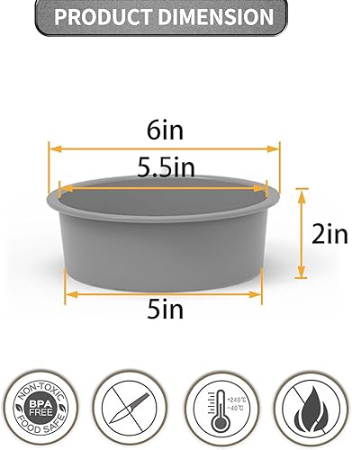 Miniatura 2 de Moldes redondos de silicona para tartas de 5 pulgadas, juego de 4 moldes de silicona pequeños redondos de 5 x 2 pulgadas, moldes antiadherentes para