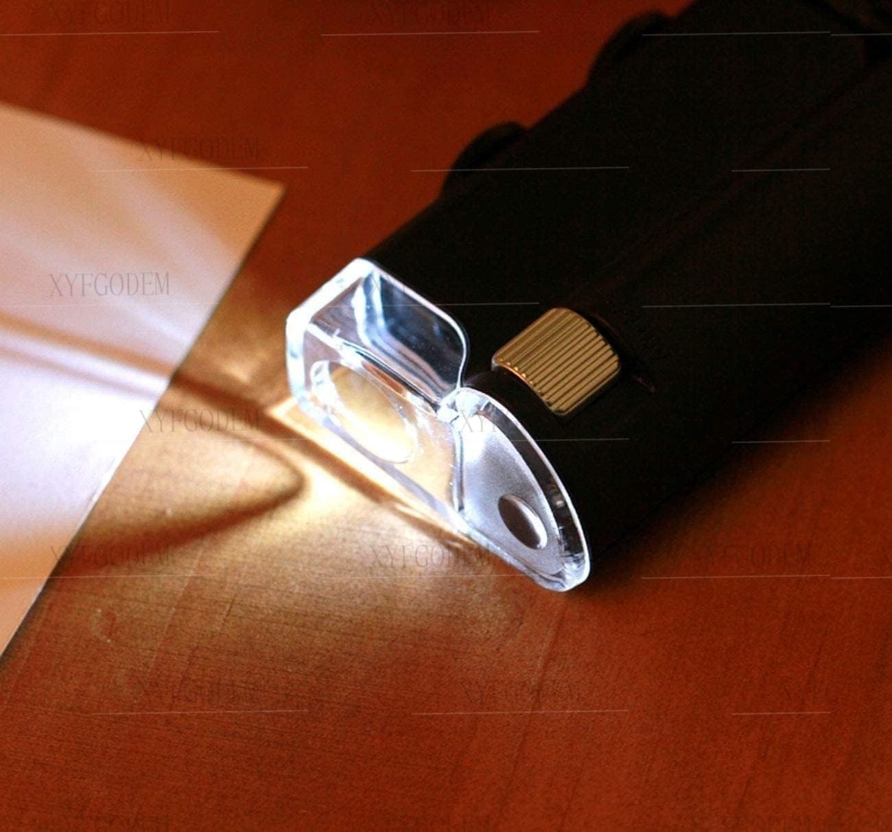 Lupa de Mano con LED y Luz UV, Aumento 60X-100X, Iluminada Portátil para Lectura, Inspección, Soldadura, Reparación Manualidades, Soporte para Teléfono Enfoque Ajustable