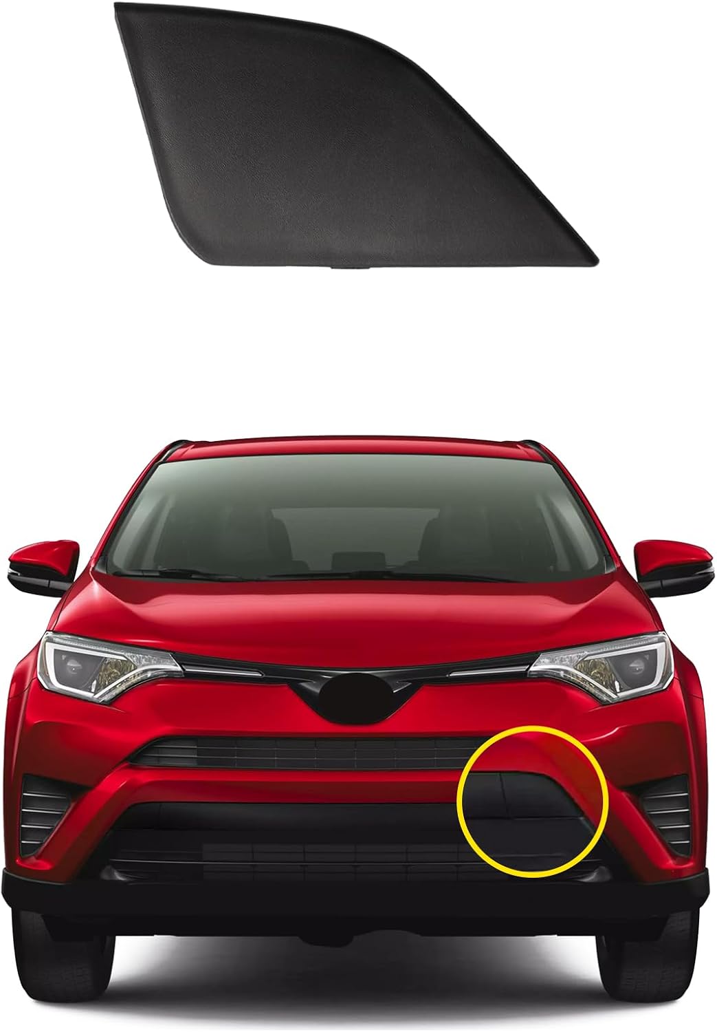 Car Front Bumper Tow Hook Cover Compatible with Toyota RAV4 2016 2017 2018 Trailer Cover Cap 532850R080 532860R080 Trailer Cover Towing Eye Cap Matte Black A Pair