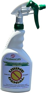 Urine Denial Artificial Turf and Deck Odor Eliminator with Powerful Urine Devouring Enzymatic Action! Big 32 Fluid Ounce bottle.
