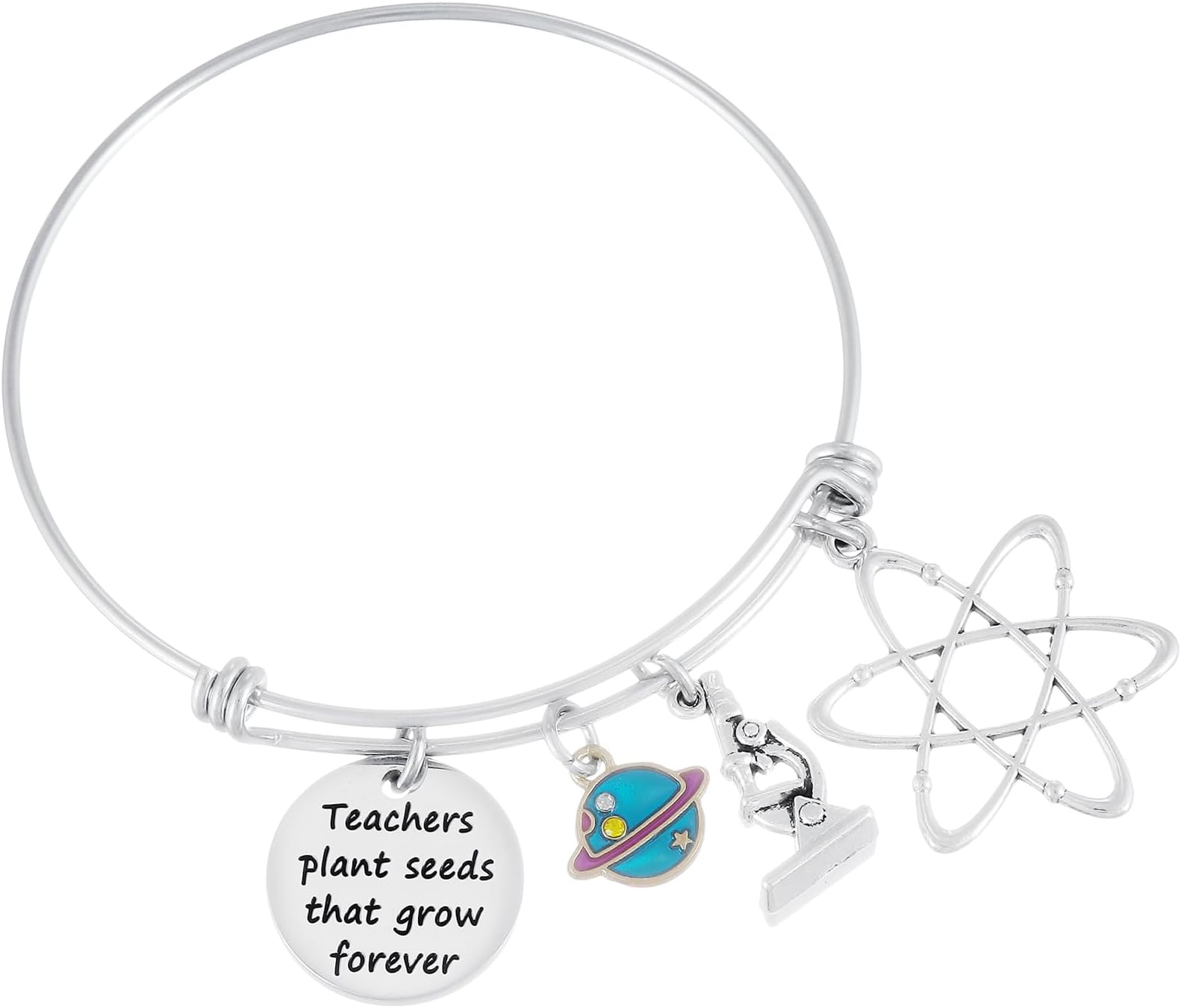 Science Teacher Gifts Bracelet Science Teacher Appreciation Gift Teachers Plant Seeds That Grow Forever Atom Bracelet
