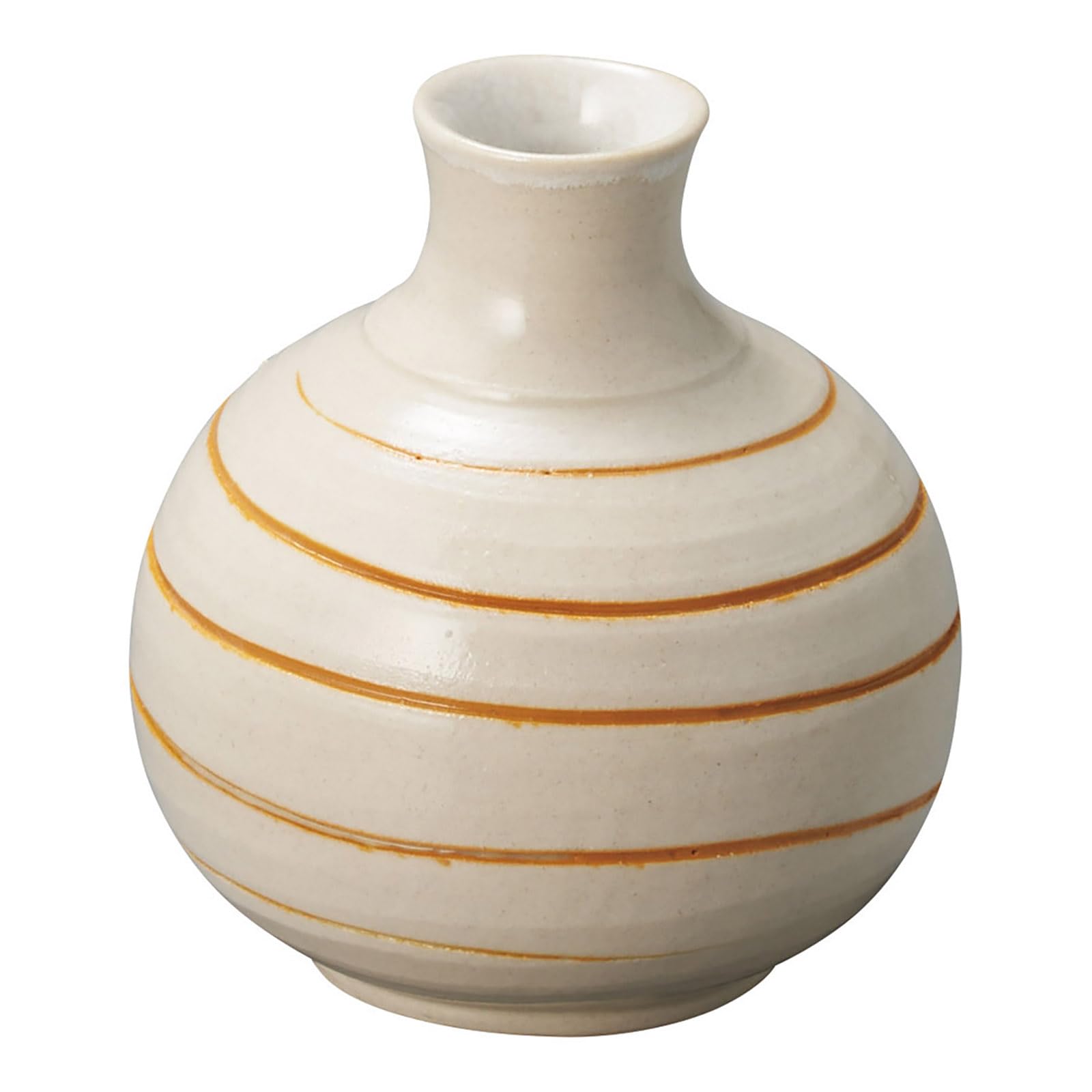 Shigaraki Ware Mini Bud Vase Yellow Spiral Round Ceramic 3.7in Japan