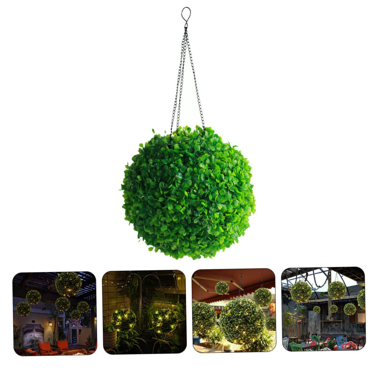 Amosfun 2st Blumen-Gras-Kugel-kronleuchter Solarleuchten Für Den Außenbereich Licht Für Garten Buchsbaum-formschnittkugeln Hängender Kronleuchter Draussen Eisen Weihnachten Garten Licht