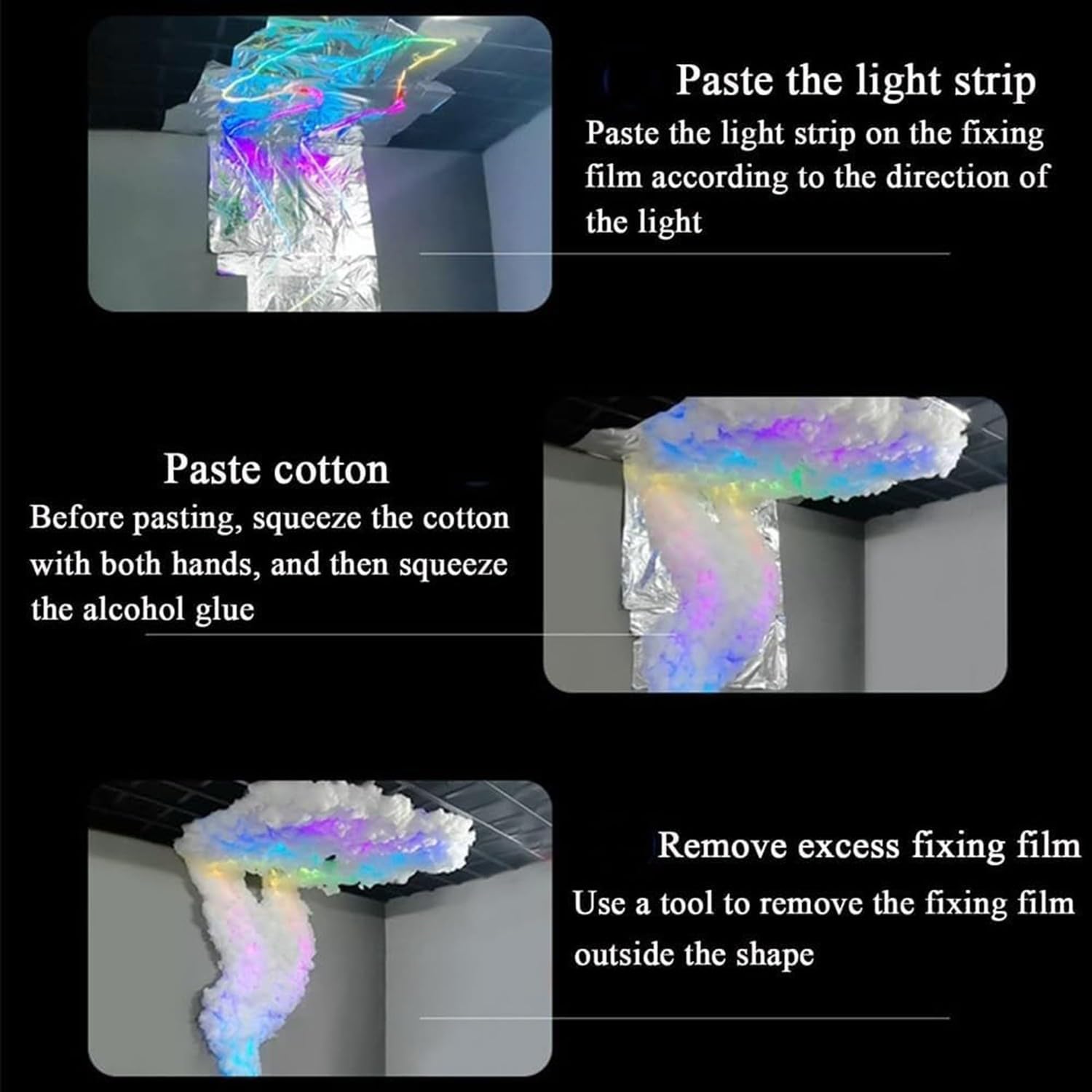 Luz De Nube LED,Luz Nocturna De Nube 3D,Luces De Nube De Techo Esponjoso,Luz De Pared De Nube RGB Color Ajustable con Control Remoto Navideña para El Hogar,Sala De Juegos Decoración Genial