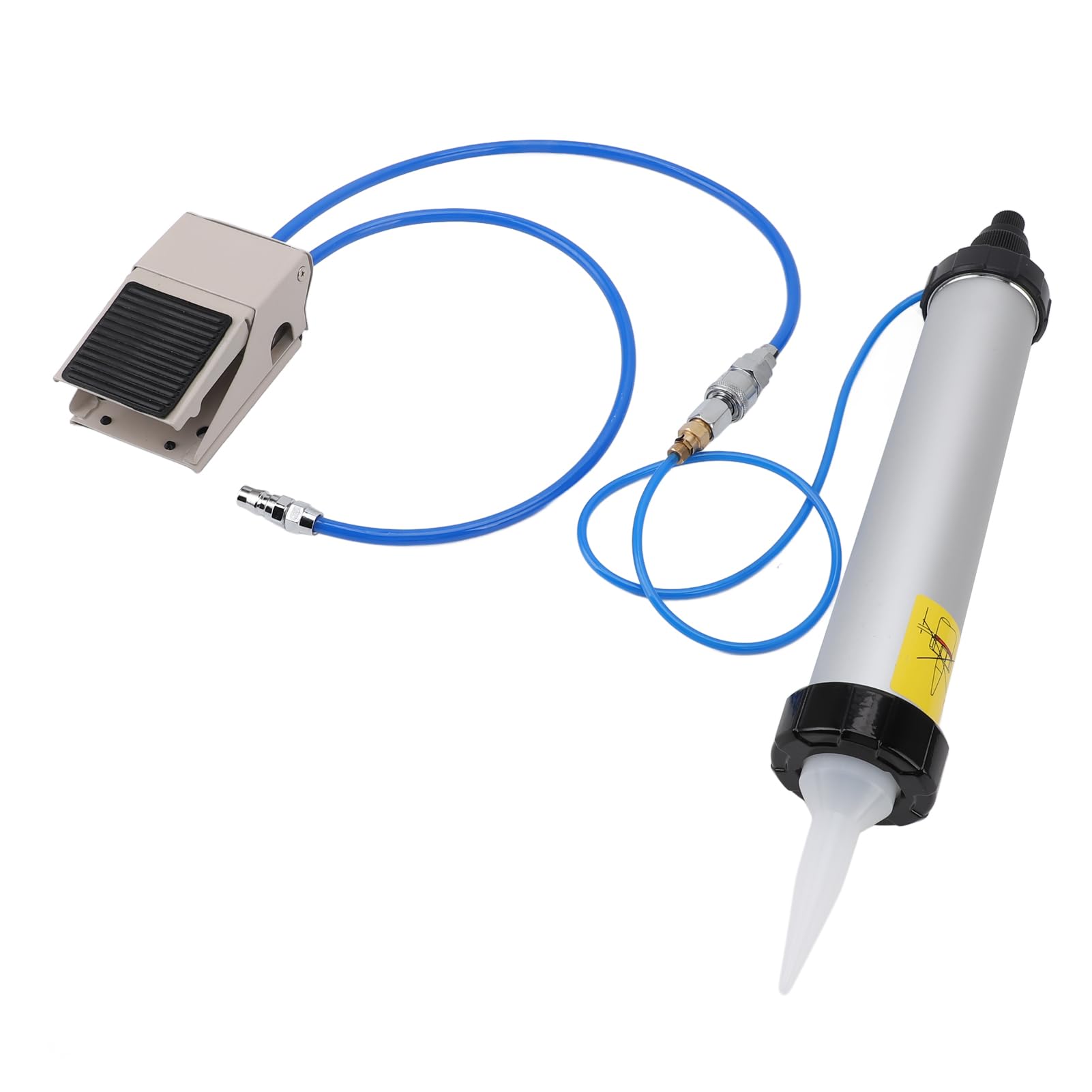 Pistola per calafataggio pneumatica, design ergonomico in lega di alluminio, per un'applicazione efficiente di sigillante adesivo, con pressione 'aria regolabile, per (400 ml)