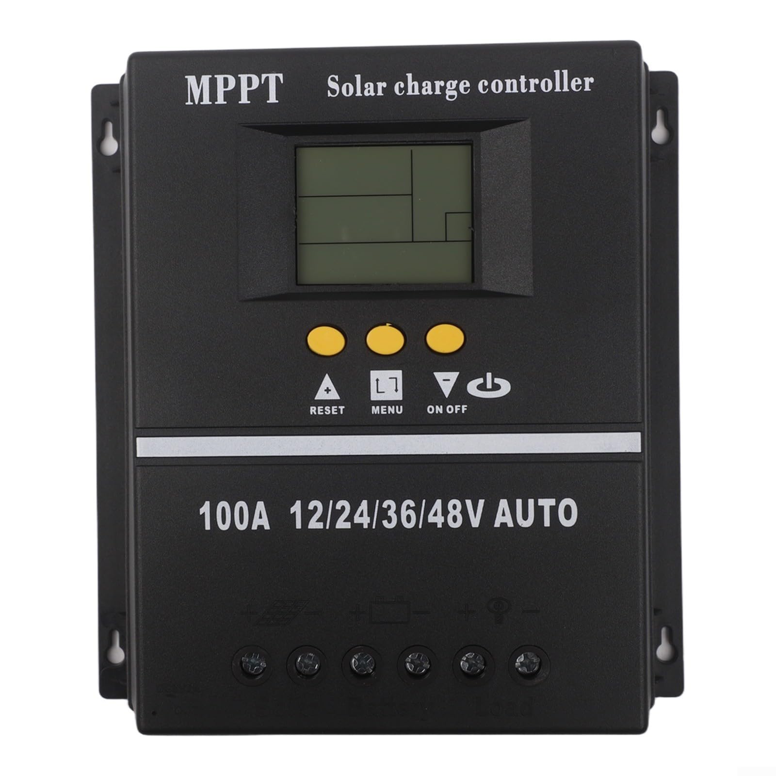 MPPT Regolatore di carica solare 60A/80A/100A, regolatore automatico della batteria 12V-48V con display LCD, uscita USB e CC, protezione da sovraccarico per sistemi di pannelli fotovoltaici (nero