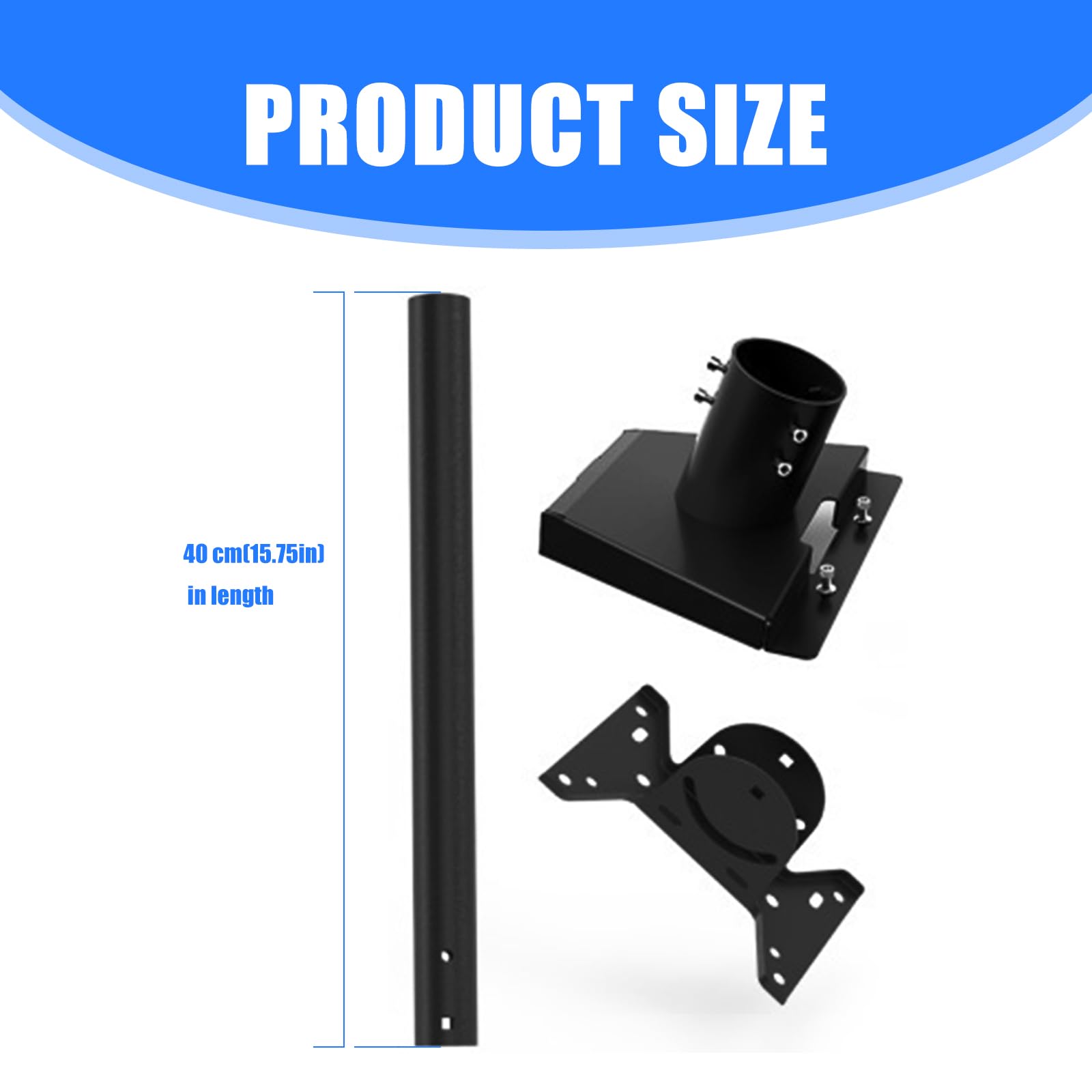 Support permanent pour antennes d'extérieur - Angle réglable à 360 degrés - Compatible avec mur et plafond - Résistant aux intempéries