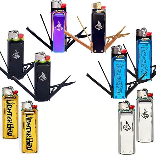 Lighterbro 10 Pack Stainless Steel Lighter Sleeve, Cool Lighters Case With Knife, Scissors, Bottle Opener, Screwdriver & Keychain Ring, Cool Gadgets With 7 Tools Compatible With Clipper & Bic Lighters #TOP2